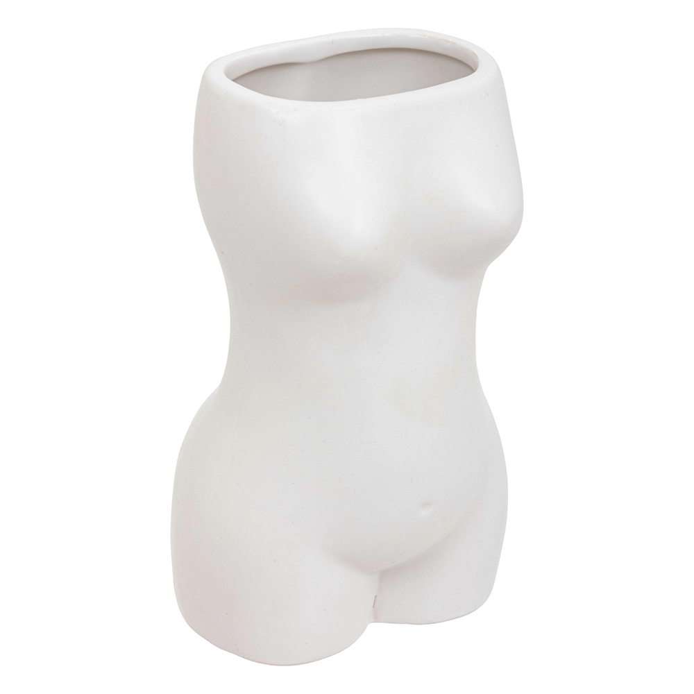 atmosphera-female-body-shaped-ceramic-vase-white-17cm