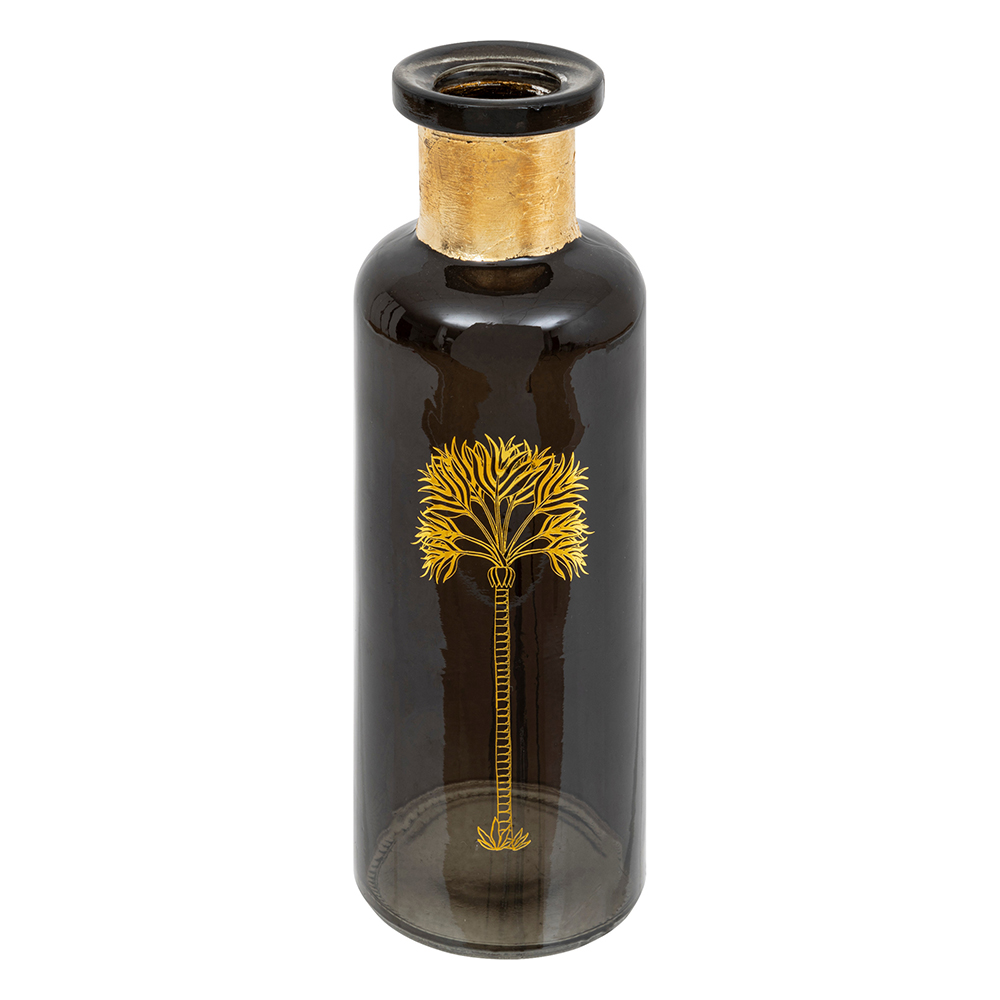 atmosphera-tropical-boudoir-glass-bottle-vase-black-22cm