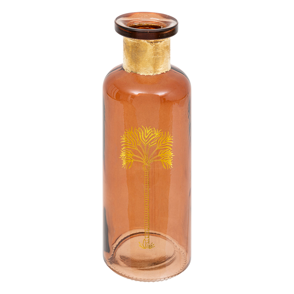 atmosphera-tropical-boudoir-glass-bottle-vase-amber-orange-22cm