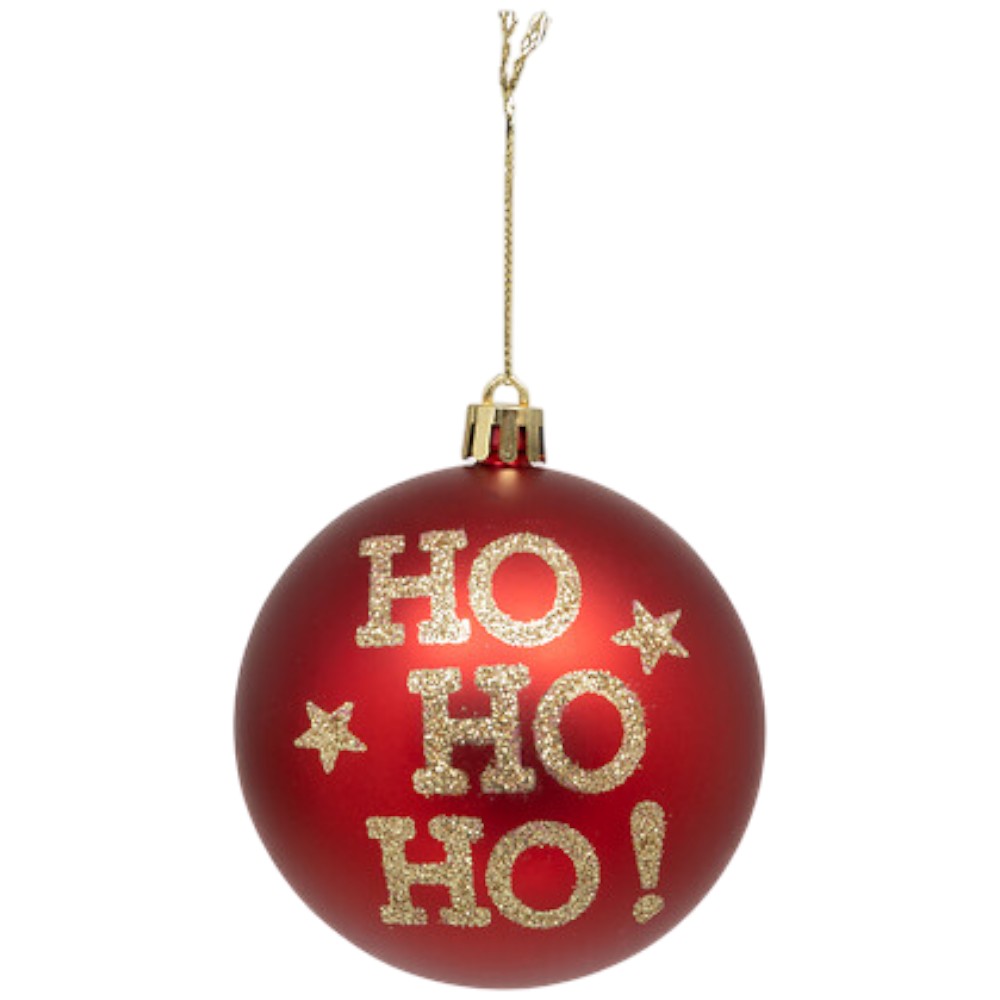 ho-ho-ho-recycled-plastic-christmas-bauble-red-and-gold-8-cm