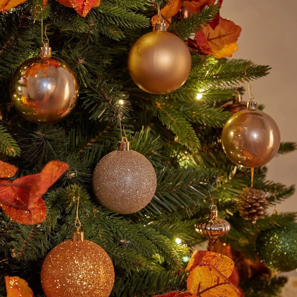 atmosphera-christmas-baubles-set-of-8-pcs-rose-gold-mix-plastic-balls-7-cm