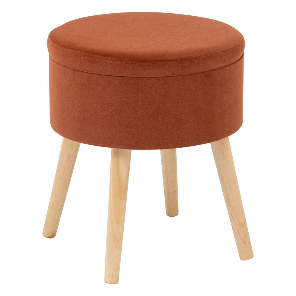 atmosphera-tess-velvet-trunk-shaped-stool-amber-orange