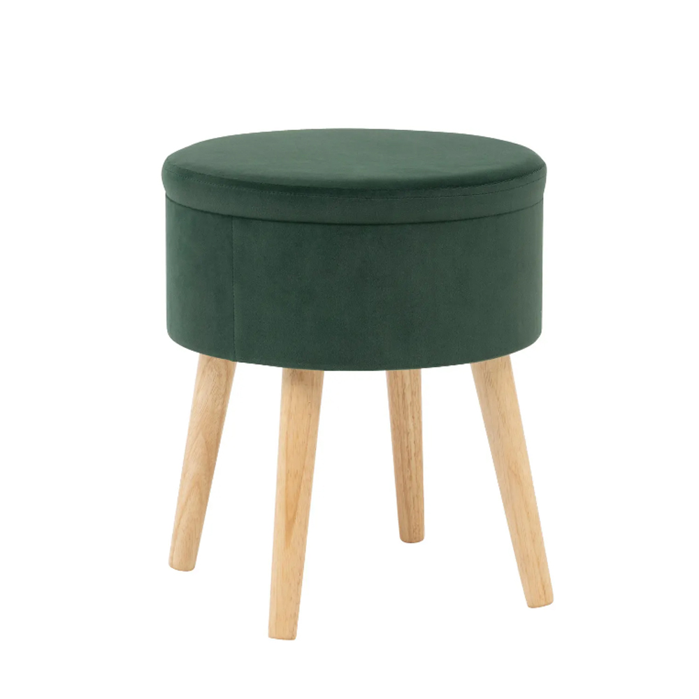 atmosphera-tess-velvet-trunk-shaped-stool-cedar-green
