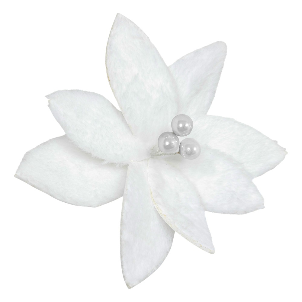 atmosphera-christmas-tree-clip-christmas-flower-fur-white-25-cm