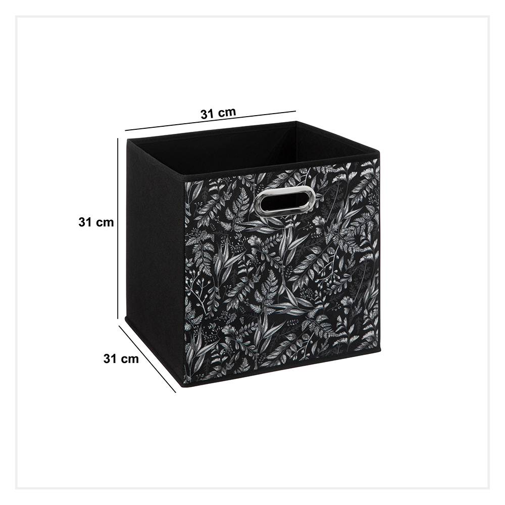 5five-botanical-design-cardboard-storage-box-black-31cm-x-31cm