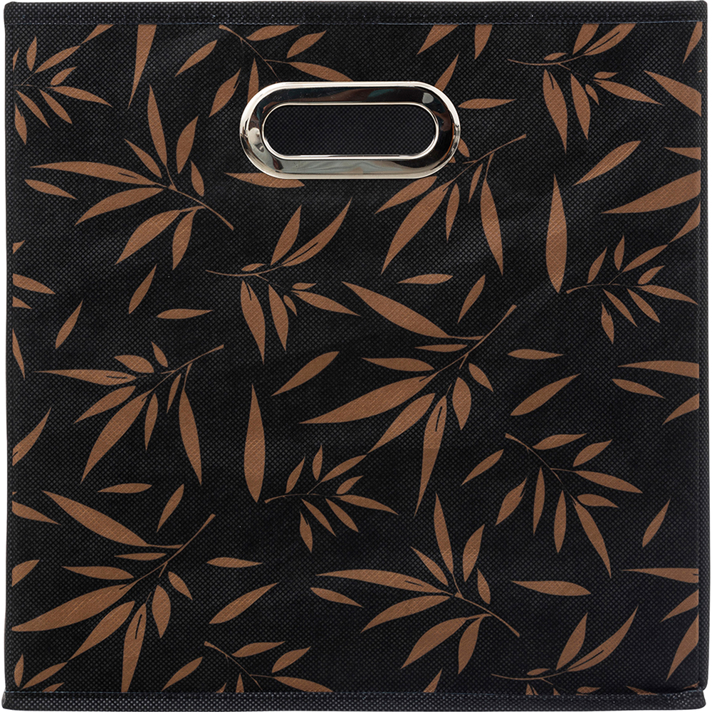 5five-jungle-leaves-design-cardboard-storage-box-black-31cm-x-31cm