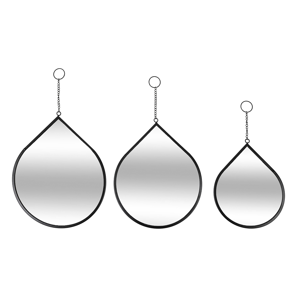 atmosphera-leny-drop-metal-mirror-black-set-of-3-pieces