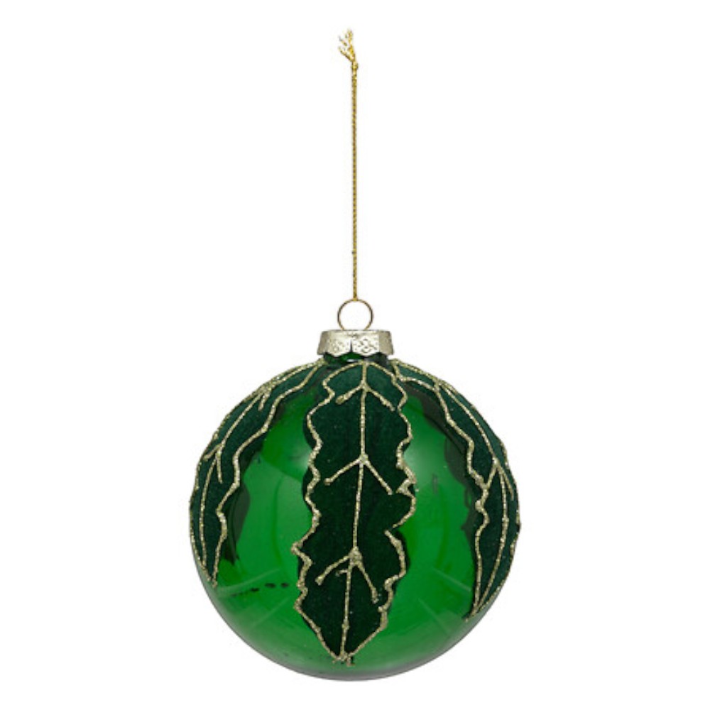 leaf-ball-10-cm-green-glass