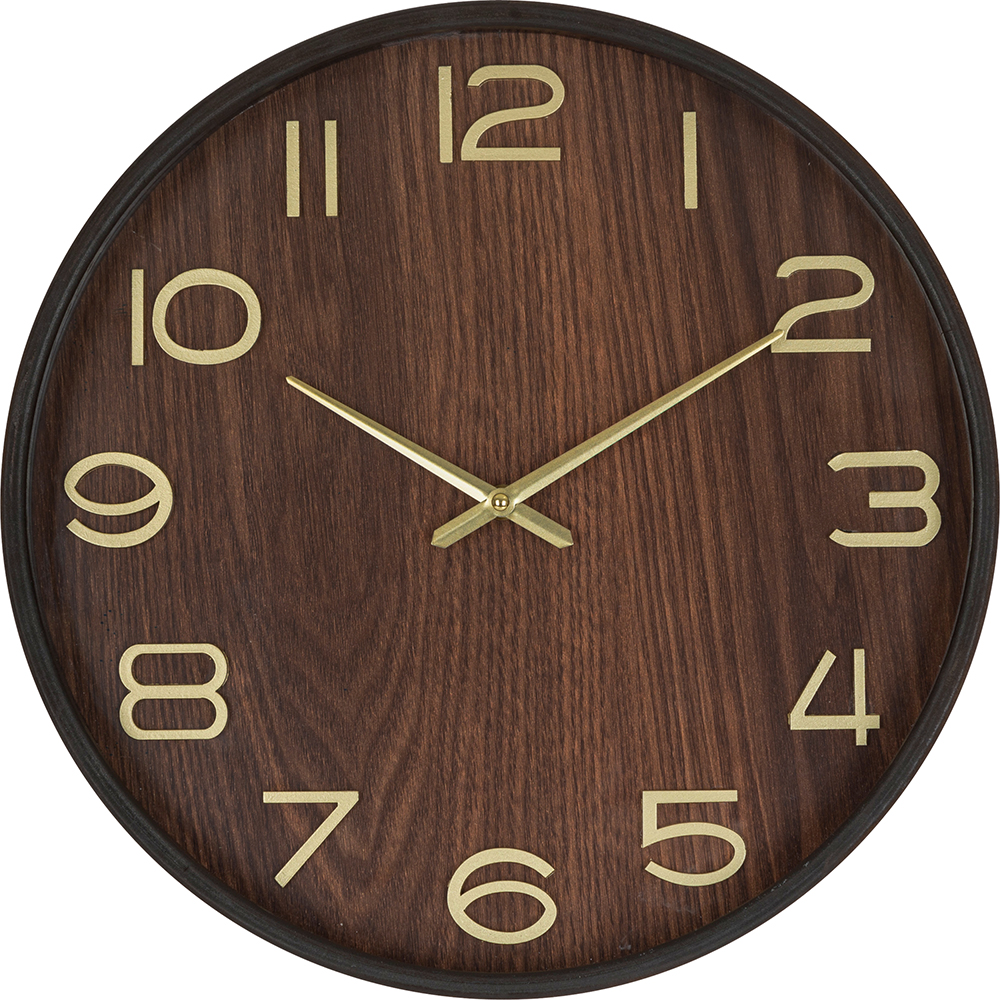atmosphera-ivana-wooden-clock-brown-38-cm