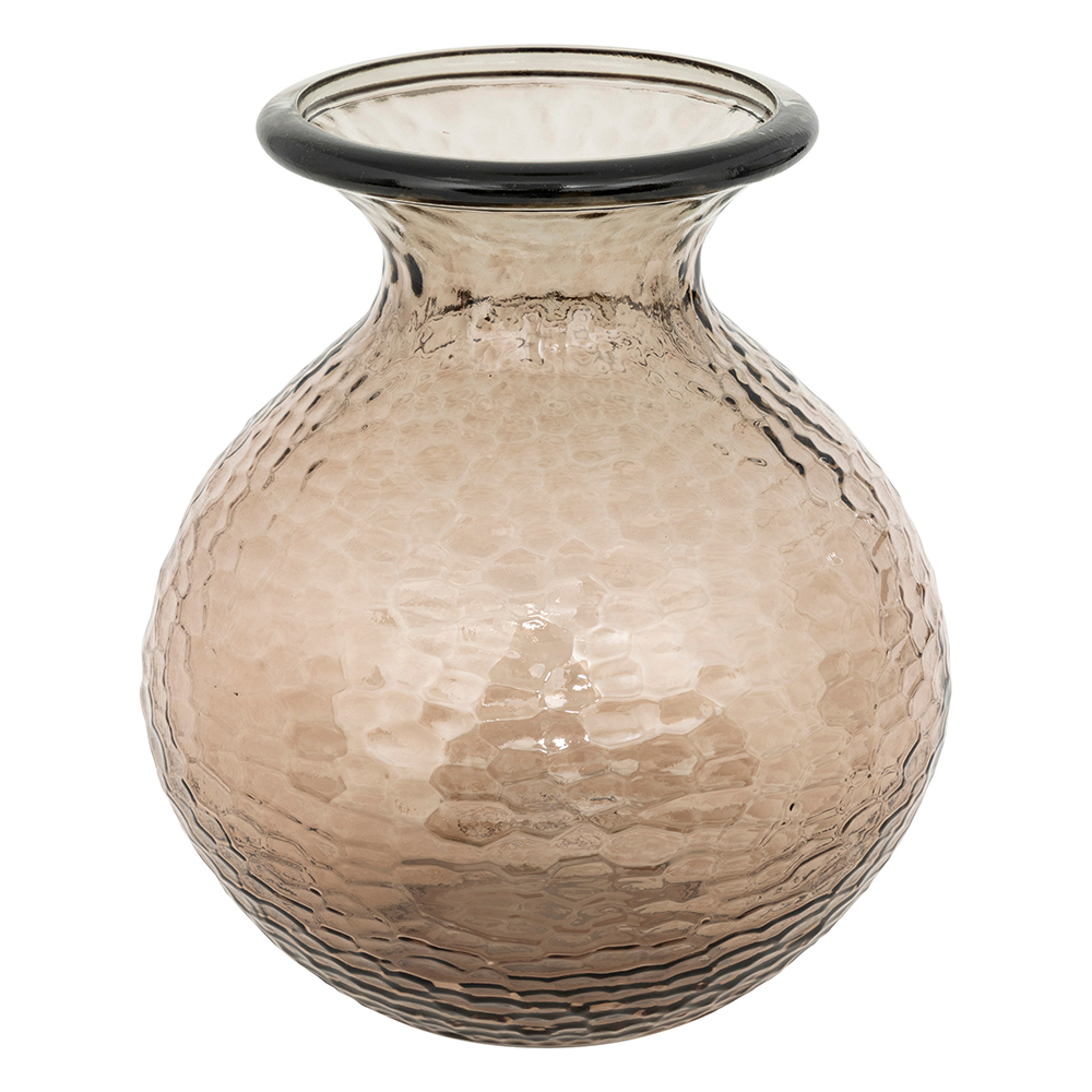 atmosphera-alric-hammered-glass-vase-brown-25cm