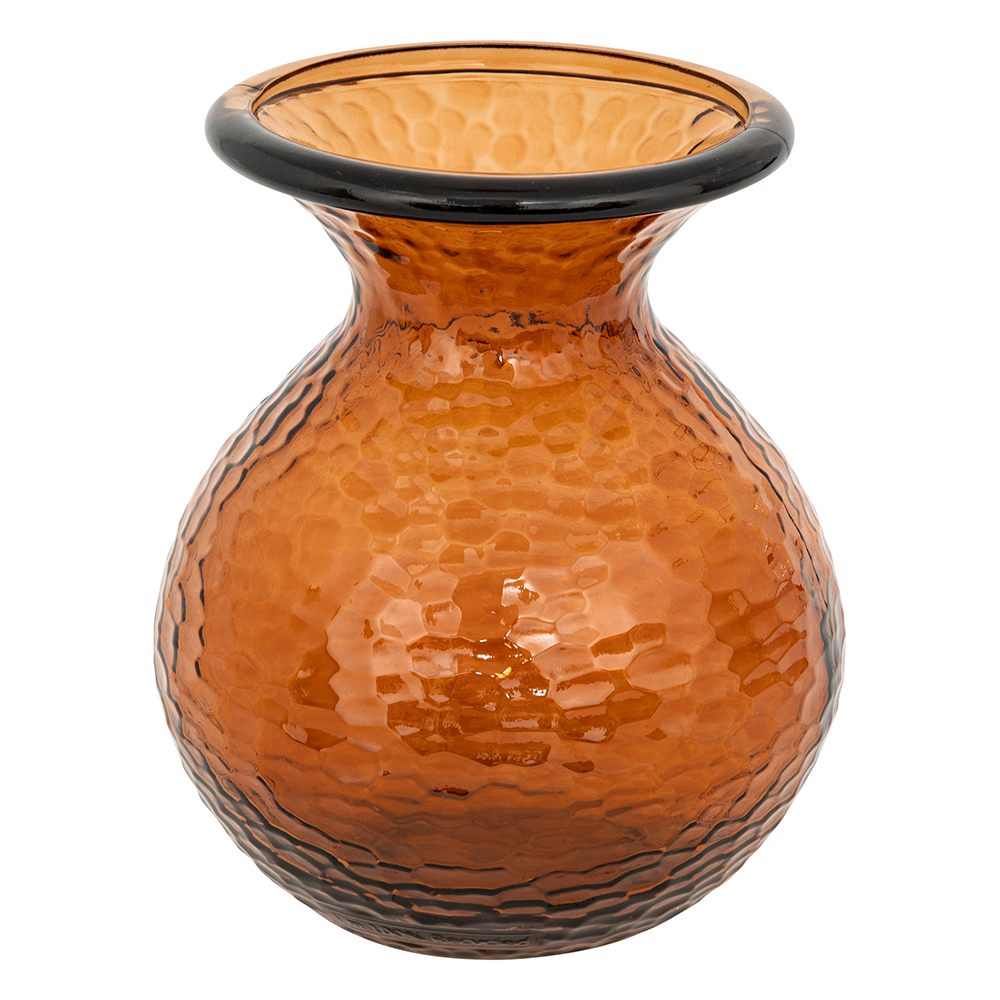 atmosphera-alric-hammered-glass-vase-amber-orange-25cm