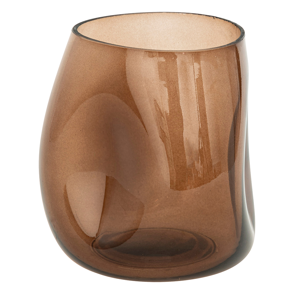 atmosphera-bravi-destructured-glass-vase-brown-16cm