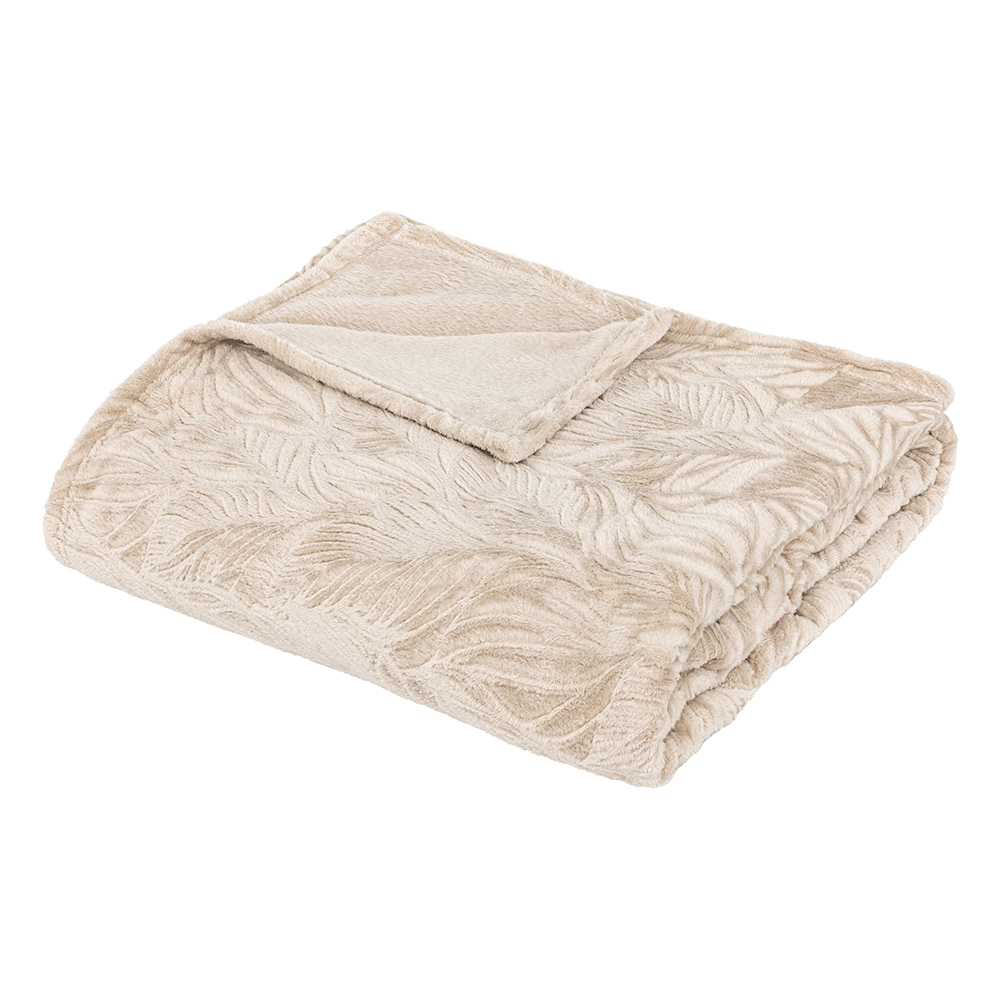 atmosphera-ryo-embossed-leaf-design-flannel-blanket-linen-beige-180cm-x-230cm
