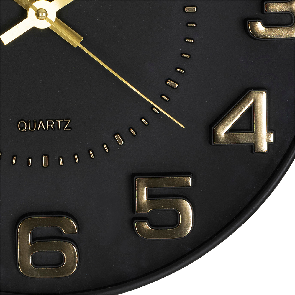 atmosphera-doris-plastic-3d-wall-clock-black-30cm