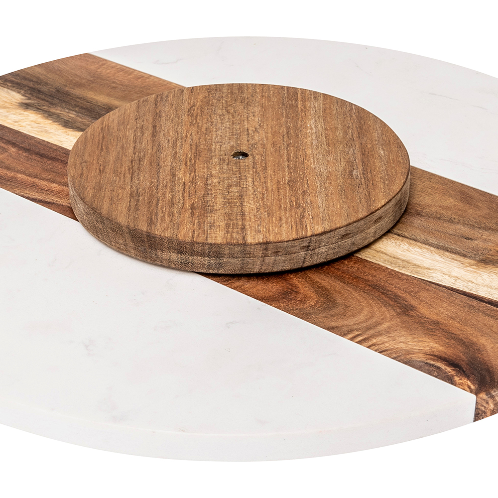 5five-harmony-acacia-wood-marble-rotating-tray-35cm