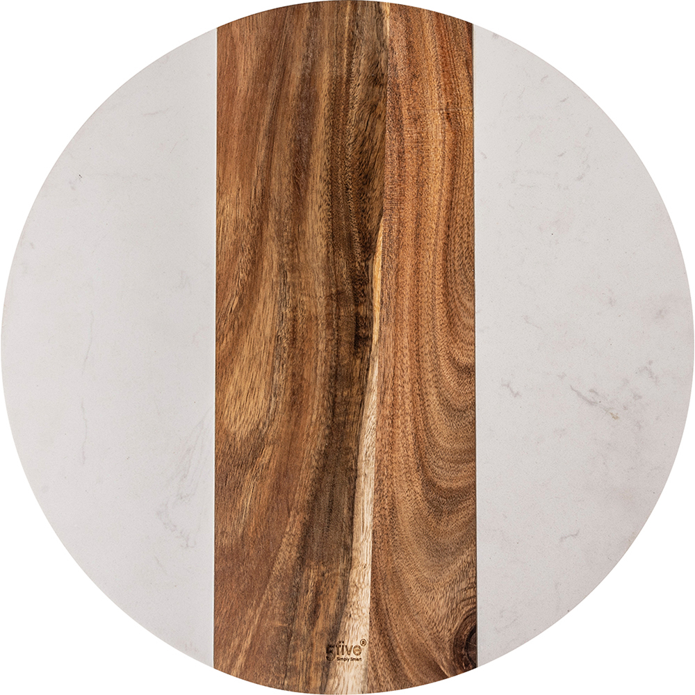 5five-harmony-acacia-wood-marble-rotating-tray-35cm