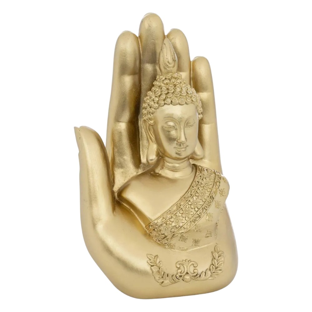 atmosphera-statue-buddha-in-hand-resin-gold-18-cm