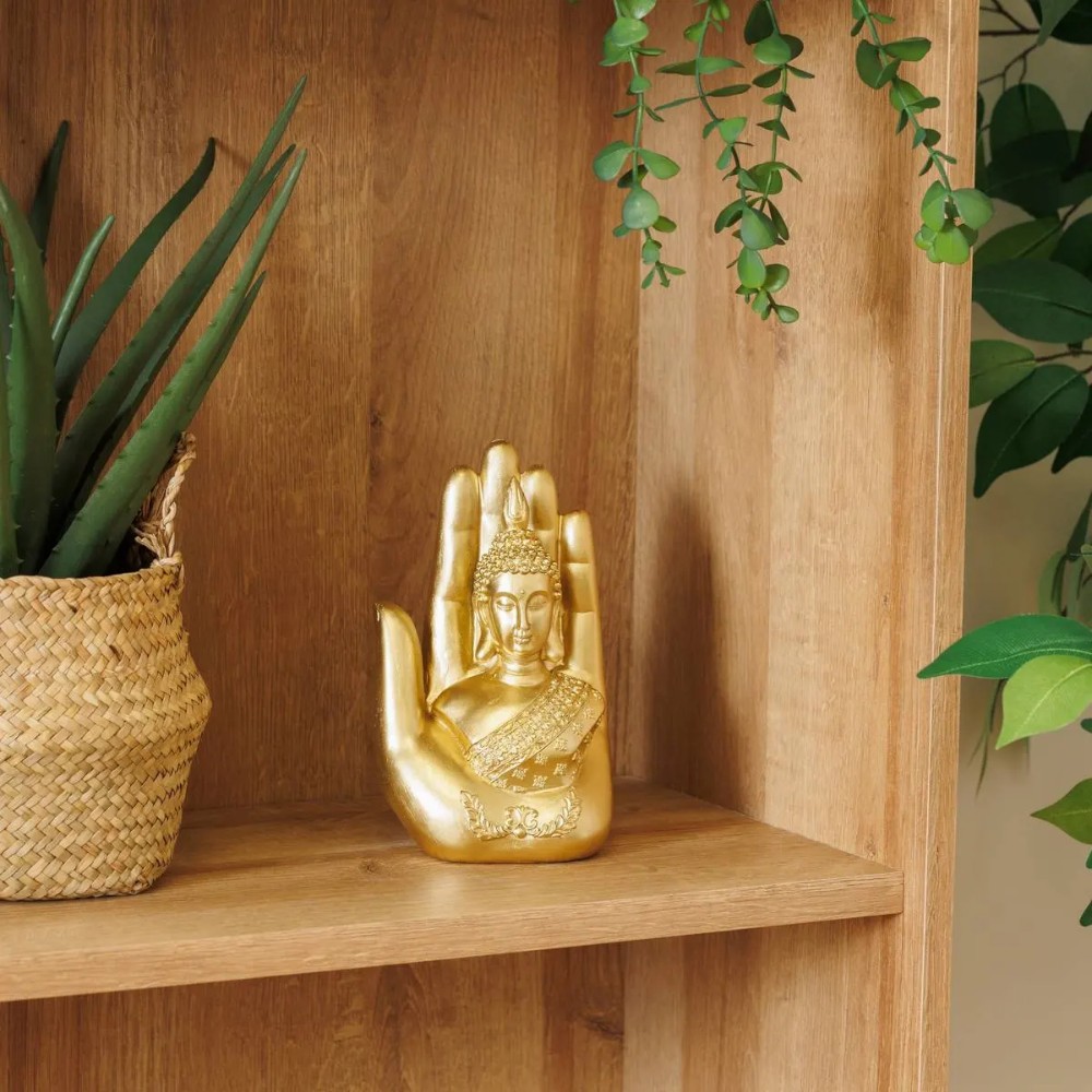 atmosphera-statue-buddha-in-hand-resin-gold-18-cm