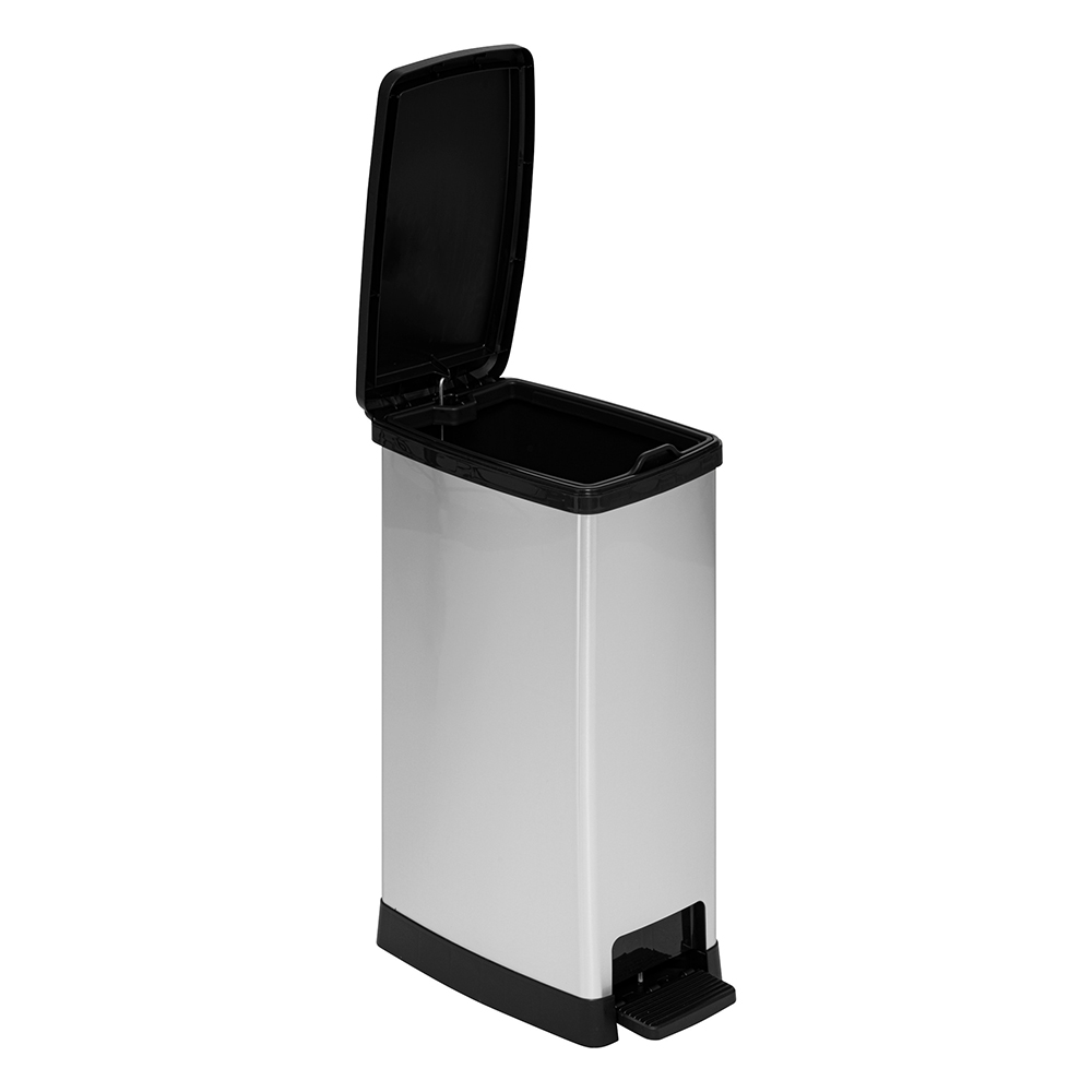 5five-slim-pedal-waste-bin-with-soft-closing-silver-40l