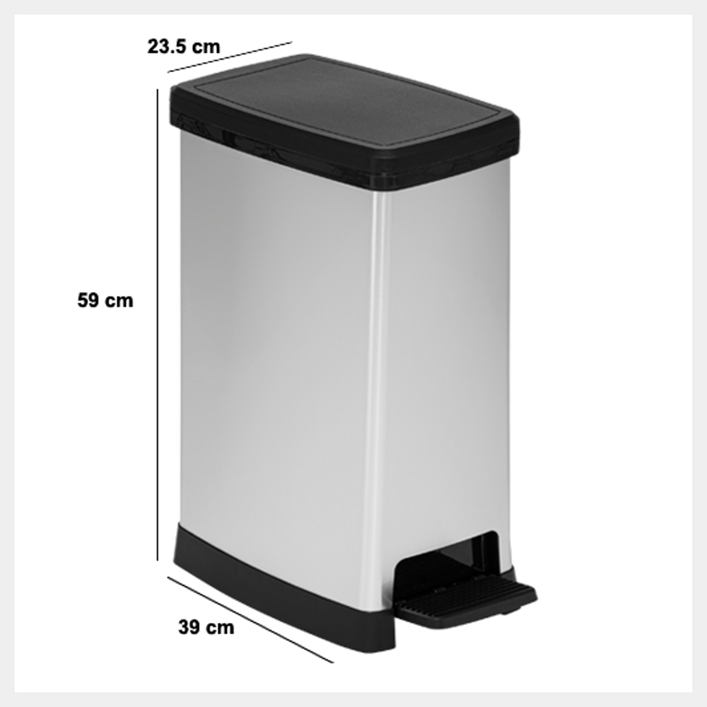 5five-slim-pedal-waste-bin-with-soft-closing-silver-40l