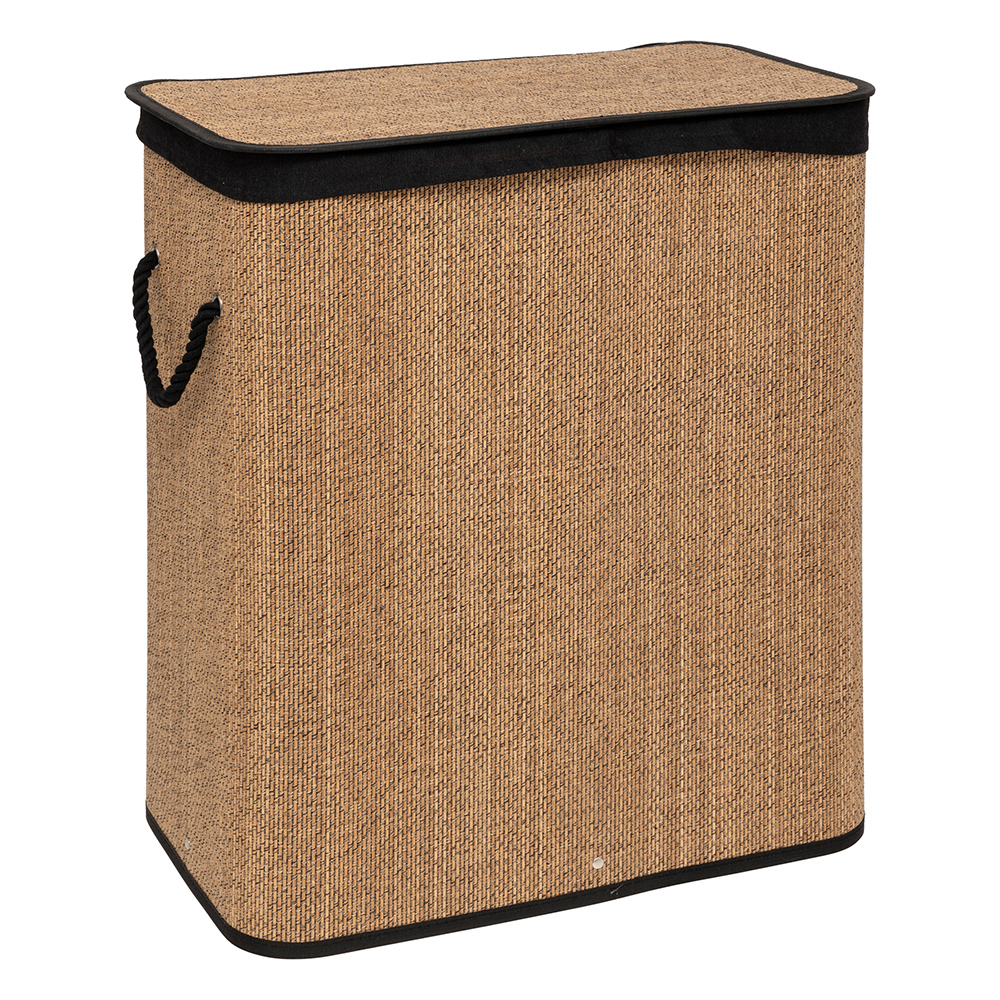 5five-bamboo-fabric-rectangular-laundry-basket-100l-black