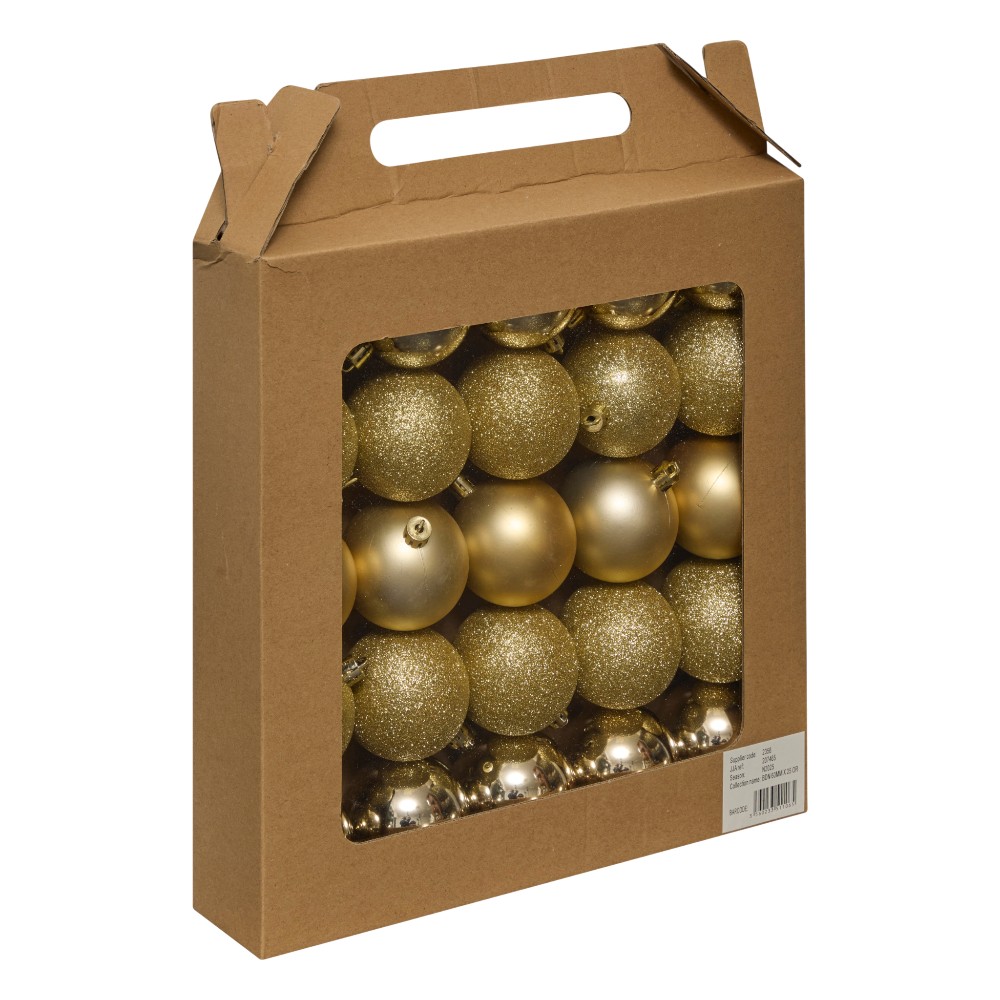 atmosphera-christmas-baubles-set-of-25-pcs-gold-mix-plastic-balls-6-cm