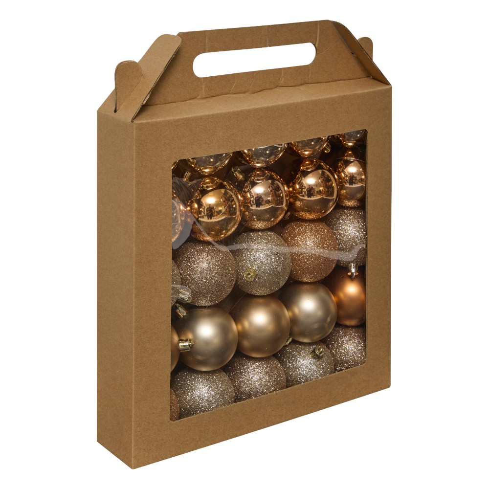 atmosphera-christmas-baubles-set-of-25-pcs-rose-gold-mix-plastic-balls-6-cm