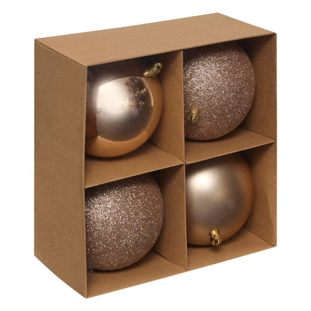 atmosphera-christmas-baubles-set-of-4-pcs-rose-gold-mix-plastic-balls-10-cm