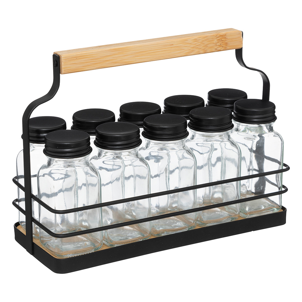 5five-spice-glass-metal-jar-rack-set-of-10-pieces