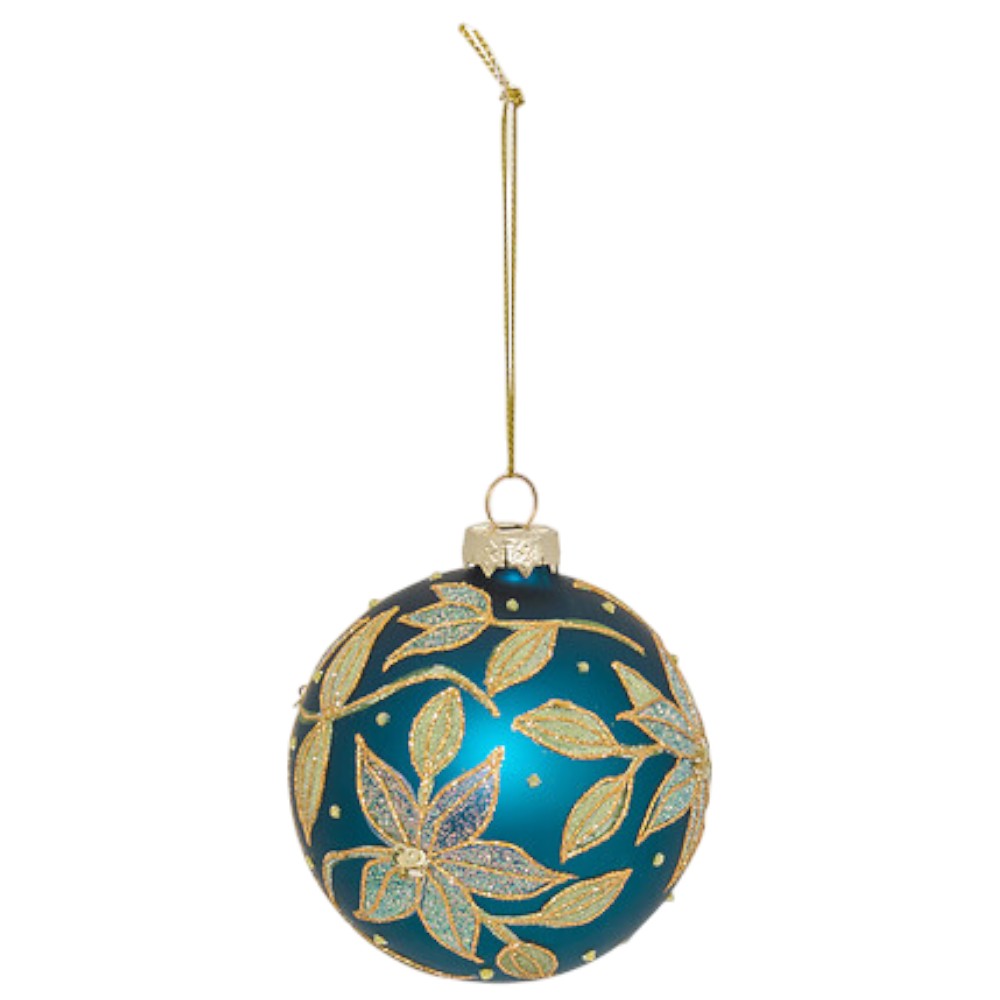 floral-glass-christmas-bauble-blue-and-gold-8cm