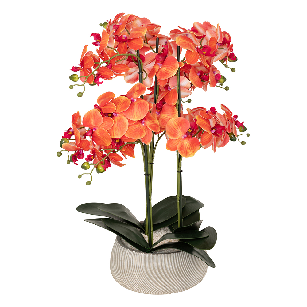 atmosphera-sanae-artificial-orchid-flower-orange-in-cement-pot-60cm