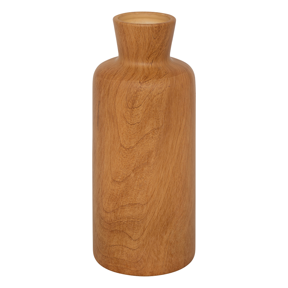 atmosphera-sao-wooden-effect-ceramic-vase-30cm
