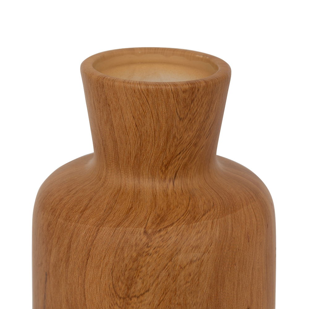 atmosphera-sao-wooden-effect-ceramic-vase-30cm