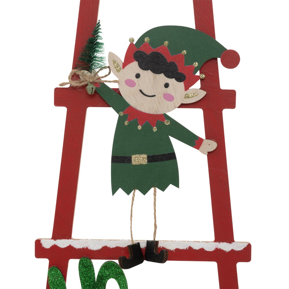 atmosphera-christmas-sign-elf-on-ladder-wood-50-cm