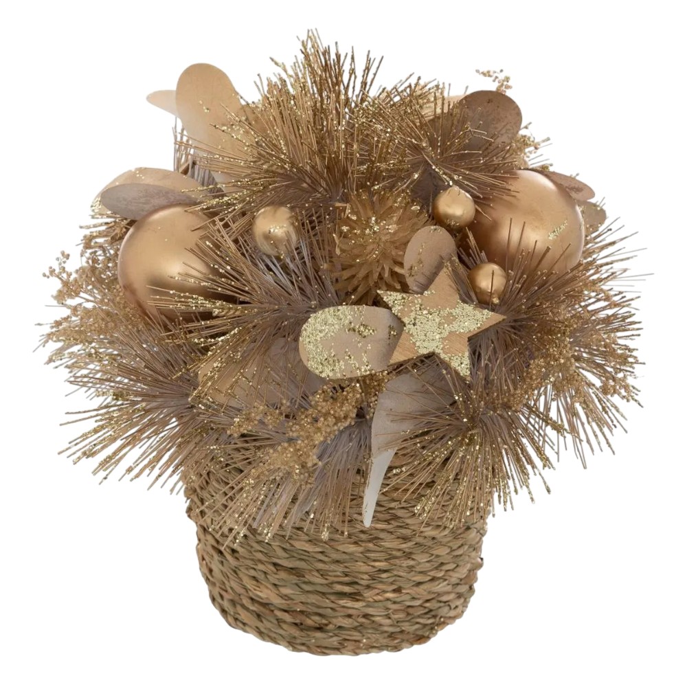 atmosphera-christmas-artificial-plant-in-a-pot-golden-19-cm