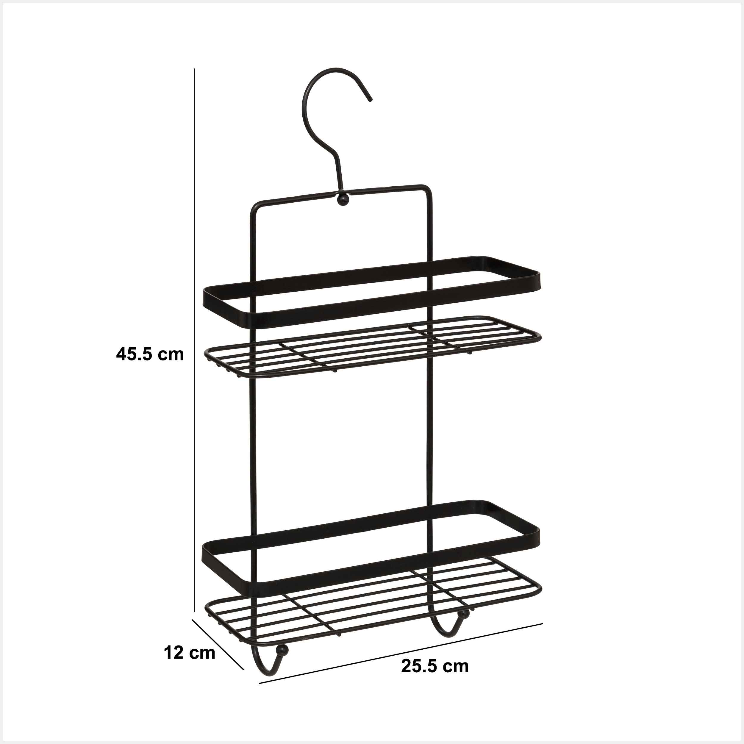 5five-2-level-servitor-shower-rectangular-2-shelves-venterra-black-hook