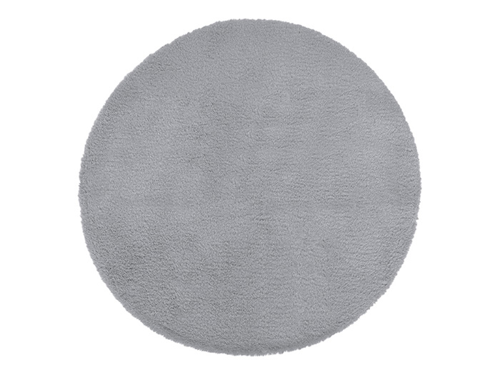 atmosphera-soft-round-faux-fur-rug-grey-80-cm