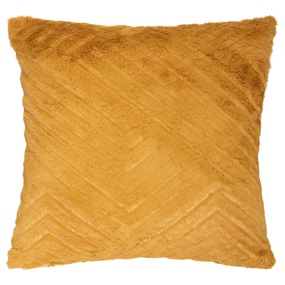 atmosphera-3d-artificial-fur-sofa-square-cushion-yellow-ochre-45cm-x-45cm