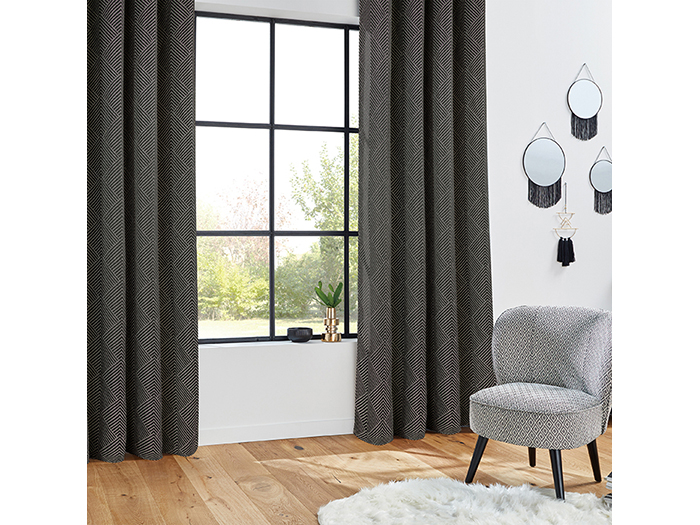 geometry-jacquard-eyelet-polyester-curtain-in-black-140-x-260-cm