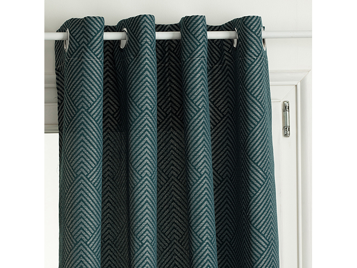 geometry-jacquard-eyelet-polyester-curtain-in-blue-140cm-x-260cm