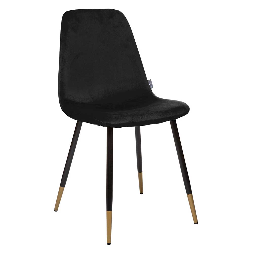 atmosphera-tyka-fabric-dining-chair-black-with-gold-tip-legs