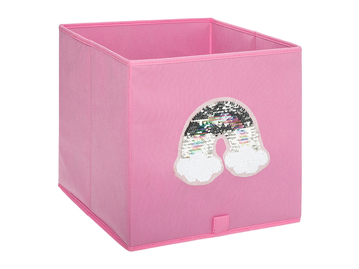 rainbow-sequin-design-folding-storage-fabric-box-29-cm