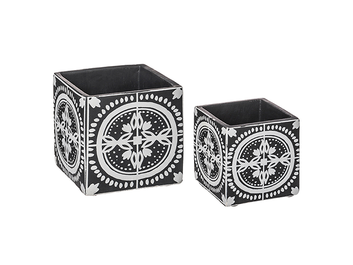 ethnic-design-cement-square-flower-pot-set-of-2-pieces-2-assorted-types