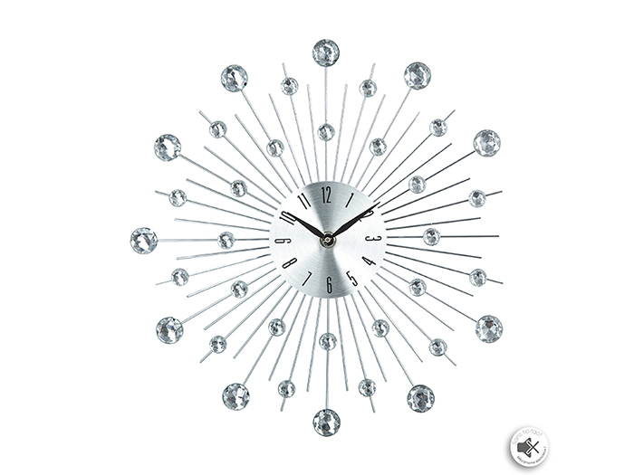 atmosphera-silver-floating-crystals-wall-clock-33-cm