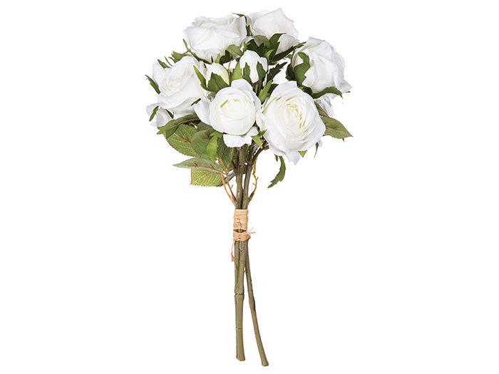atmosphera-artificial-rose-bouquet-white-40cm