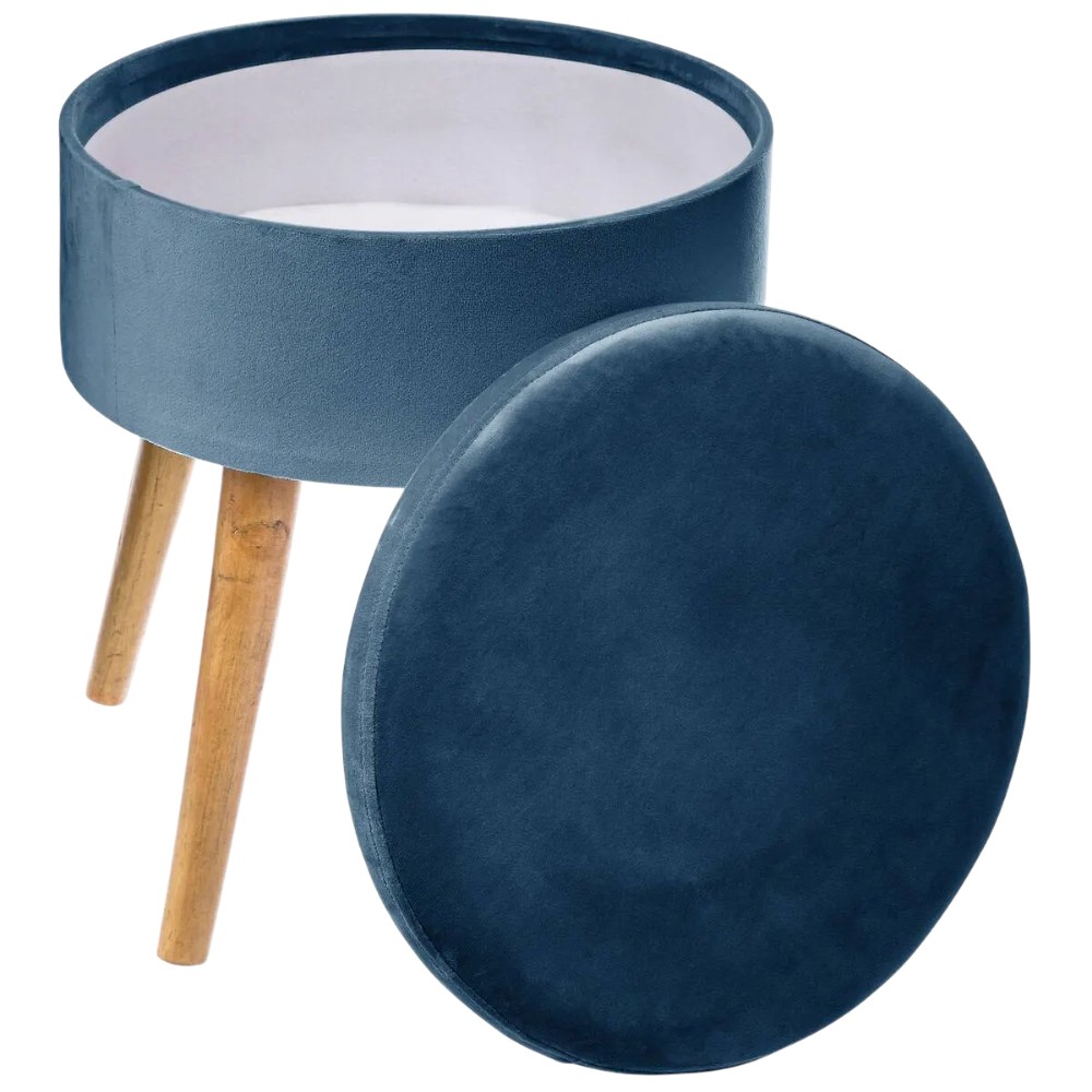 atmosphera-pouf-side-stoolstorage-velvet-feel-blue-44-cm