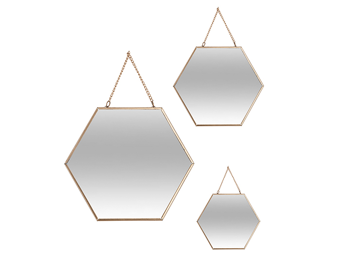 atmosphera-metal-hexagon-mirror-set-of-3-pieces