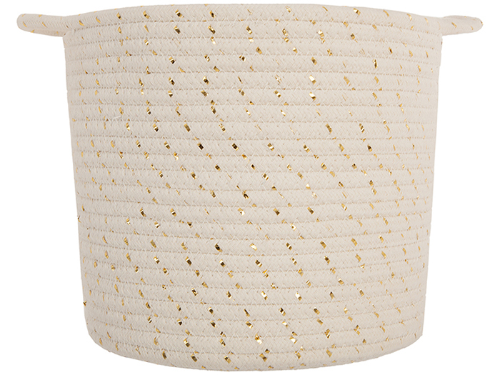 speckle-design-polyester-basket-with-handles-ivory-24-cm