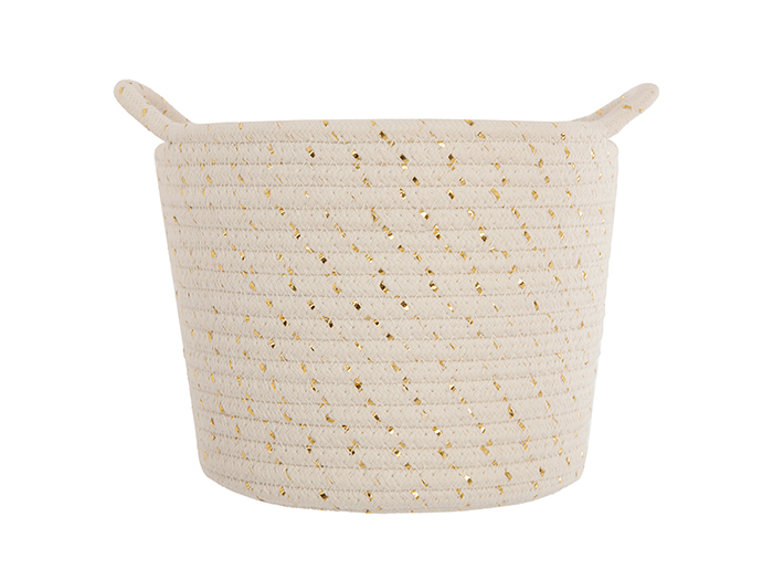 speckle-design-polyester-basket-with-handles-ivory-22-cm