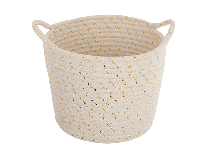 speckle-design-polyester-basket-with-handles-ivory-19-5-cm